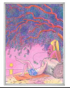 Frank Eric Zeidler "Idyle estivale" Dessin original , encres, aquarelle, crayon. 28X38cm-  Galerie Gabel, Biot -  Galerie Gabel, Biot