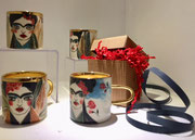 Karolina Szelag tasse en porcelaine faites et peintes à la main, signées numérotées. Frida Khalo-Galerie Gabel-Biot