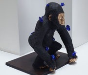 Berry-bronze monkey with butterflies-