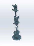 PHILIPPE BERRY, Eléphants en bronze patine verte, disponible, 55cm-Galerie GABEL-  Galerie d'art sud de la France- village de Biot