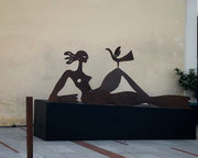 SETCH, Birdsong 97X260X52cm, sculpture in cut patinated steel. Galerie Gabel, Biot