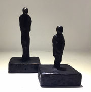 Sophie Hustin- H:14 et 10cm-pièces uniques en bronze.Galerie Gabel BIOT