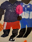art brut, personnages faisant du basket, et barbe à papa