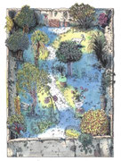  Frank Zeidler, Dessin original , encres, aquarelle, crayon. 28X38cm-  Galerie Gabel, Biot -  Galerie Gabel, Biot