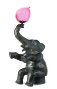 Philippe Berry-Elephant with a balloon-H 27,5" bronze, Gabel Gallery, France