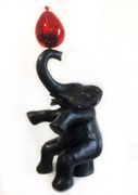 Philippe Berry-Elephant with a balloon-H 27,5" bronze, Gabel Gallery, France