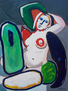 peinture sensuelle, odalisque conteporaine