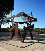 SETCH, Danse rituelle, 210X180X180cm, sculpture in cut patinated steel. Galerie Gabel, Biot
