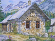 Le chalet. Aquarelle de C.Burdet