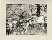 Le banquet - aquatinte sur zic- 15x19
