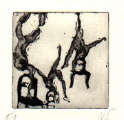 Les acrobates - eau forte - 5.00x5.00