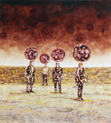 "Evolution", 2025, Öl auf Leinwand, 100 x 90 cm