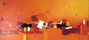 Oasis in Orange, 130 x 60 cm, Acryl   