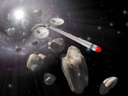 Dans un nuage d'astéroides