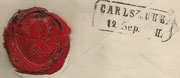 Red seal of Alexander von Humboldt on the backside of this letter