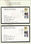 Russia, BURAN-mission, 2 mission-covers from 7. test flight launched 10.12.1986 and 8. test flight launched 23.12.1986