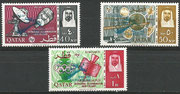 Qatar 99c/101c 3 stamps perforate, Gemini rendevouz blue overprinted, mnh, issued 3.000 items