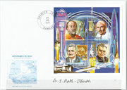 Mali, mini sheet on FDC, orig. signed from Dr.Erna Roth-Oberth, daugther of Hermann Oberth