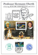 Germany, Bolivia, 100 th birthday of Hermann Oberth, the Gedenkblatt issued 1.600 items, block from Bolivie 5.000 items