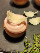 Rhabarber Cupcakes mit Vanille-weiße Schokolade Creme