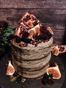 Herbstlicher Naked Cake mit Mohnkuchen und Acai-Brombeer Creme 