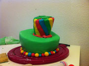 Topsy Turvey Torte, zusammen mit meiner Mitbewohnerin gemacht