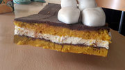Anatomie Torte Anschnitt (Kürbiskuchen mit Mascarponecreme und Schokoganache)