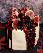 Herbstliche Käsekuchentorte mit Mohn und Cranberry