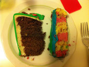 Anschnitt der Topsy Turvey Torte