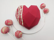 Origami Herz mit Schoko-Bananen Torte
