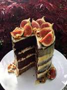 Walnuss-Schoko-Feigen Torte mit Ziegenkäse-Mascarpone Creme