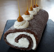 Schoko-Kaffee Biscuitrolle