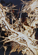 《森界（No.1 ）》2014年　油彩、紙・パネル　53.0×37.0×15.0㎝　WONDER SEEDS2015入選