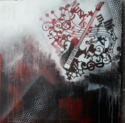 Acryl Schütt - Mischtechnik auf Leinwand mit breitem Rahmen 50cm x 50cm -  © KunstMomente Christine Dablander 