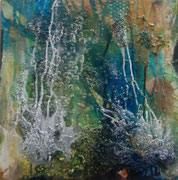 Acryl Misch - Schütt - Spachteltechnik auf Leinwand mit Holzrahmen 40cm x 40cm © KunstMomente Christine Dablander 