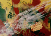 Acryl Misch- Schütt- Collagentechnik auf Leinwand mit Holzrahmen 1m x 70cm  - © KunstMomente Christine Dablander