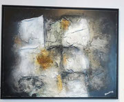 Acryl Spachtel- Schütt- Mischtechnik auf Leinwand mit Holzrahmen 100cm x 80cm - © KunstMomente Christine Dablander