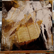 Acryl Schütt- Misch- Collagentechnik auf Leinwand mit Holzrahmen 50cm x 50cm  - © KunstMomente Christine Dablander
