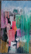 Acryl Schütt- Collagen - Mischtechnik auf Holzplatte 49cm x 84cm - © KunstMomente Christine Dablander