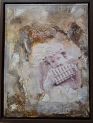 Acryl Spachtel - Collagen - Mischtechnik auf Leinwand mit Holzrahmen 40cm x 30cm - © KunstMomente Christine Dablander