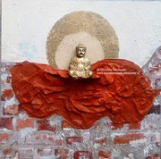 Acryl Misch - Spachtel - Collagentechnik auf Leinwand mit Holzrahmen 60cm x 60cm © KunstMomente Christine Dablander 