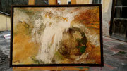 Acryl Misch - Schütt - Spachteltechnik auf Leinwand mit Holzrahmen 60cm x 40cm - © KunstMomente Christine Dablander