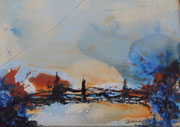 Acryl Schütt- Mischtechnik auf Leinwand mit Holzrahmen 60cm x 40cm - © KunstMomente Christine Dablander