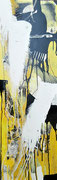 Acryl Schütt- Misch- Collagentechnik auf Leinwand  mit Holzrahmen 120cm x 40cm - © KunstMomente Christine Dablander