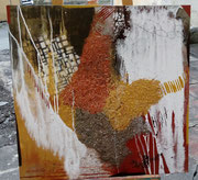 Acryl Misch - Schütt - Spachteltechnik auf Holzrahmen 70cm x 70cm - © KunstMomente Christine Dablander