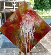 Acryl Schütt - Misch - Spachteltechnik auf Leinwand mit Holzrahmen 60cm x 60cm - © KunstMomente Christine Dablander 