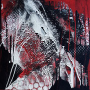 Acryl Schütt - Mischtechnik mit breitem Rahmen 50cm x 50cm - © KunstMomente Christine Dablander