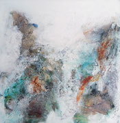 Acryl Spachtel - Schütt - Mischtechnik auf Leinwand mit Holzrahmen 1m x 1m - © KunstMomente Christine Dablander