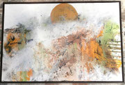 Acryl Schütt - Mischtechnik auf Leinwand mit Holzrahmen 120cm x 80cm - © KunstMomente Christine Dablander