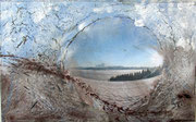 Acryl Spachtel-Mischttechnik auf Holzplatte mit Holzrahmen  80cm x 50cm - © KunstMomente Christine Dablander